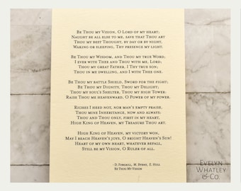 Hymn 'Be Thou My Vision' - 5" X 7" Print Unframed