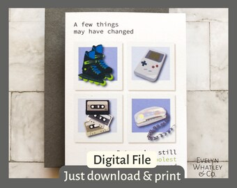 Digital Card - Still the Coolest Kid Around - Birthday Card for 1980s and 1990s Kids