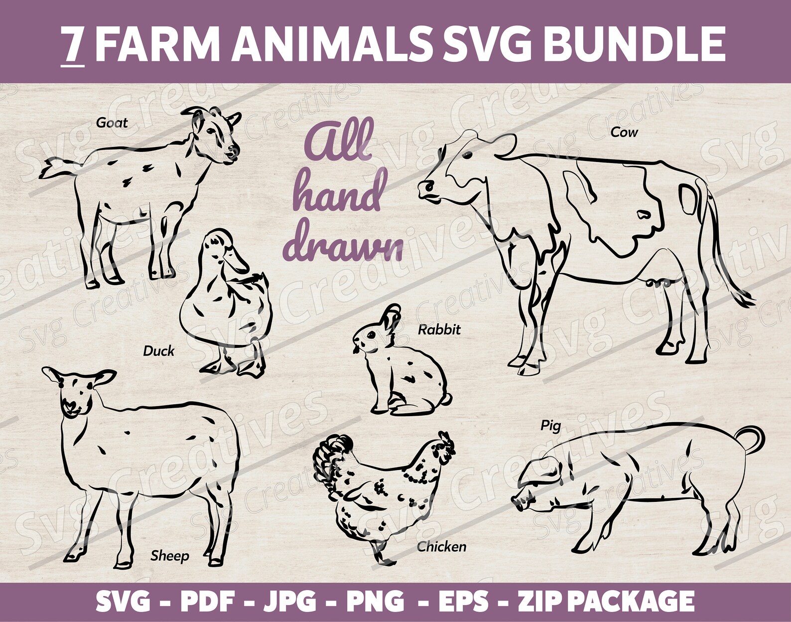 Farm Animals SVG PNG PDF, Farm Animals Svg, Farm Fresh Svg, Farm Life ...