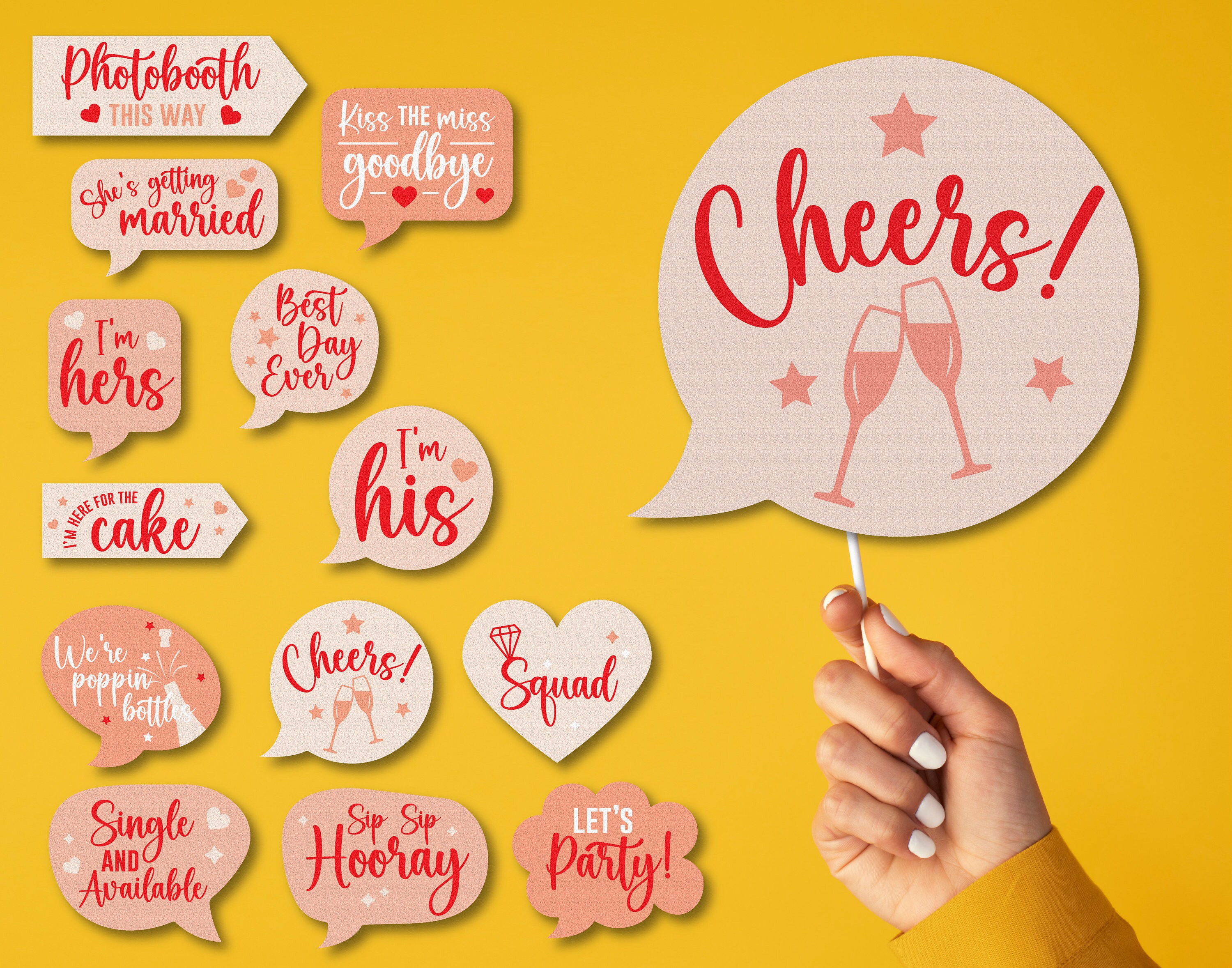 Wedding Photo Booth Props SVG PNG, Wedding Signs and Decorations