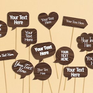 Rustic Wedding Photo Booth Props SVG PNG, Wedding Signs And Decorations, Rustic Wood Wedding Photobooth Printables, 13 Digital DIY Files