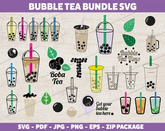 Bubble Tea SVG PNG PDF eps jpg, Bubble Tea Gift svg, Tea Lover svg, Asia svg, Best Friends svg, Boba svg, Coffee Cup svg, Tea Cup svg