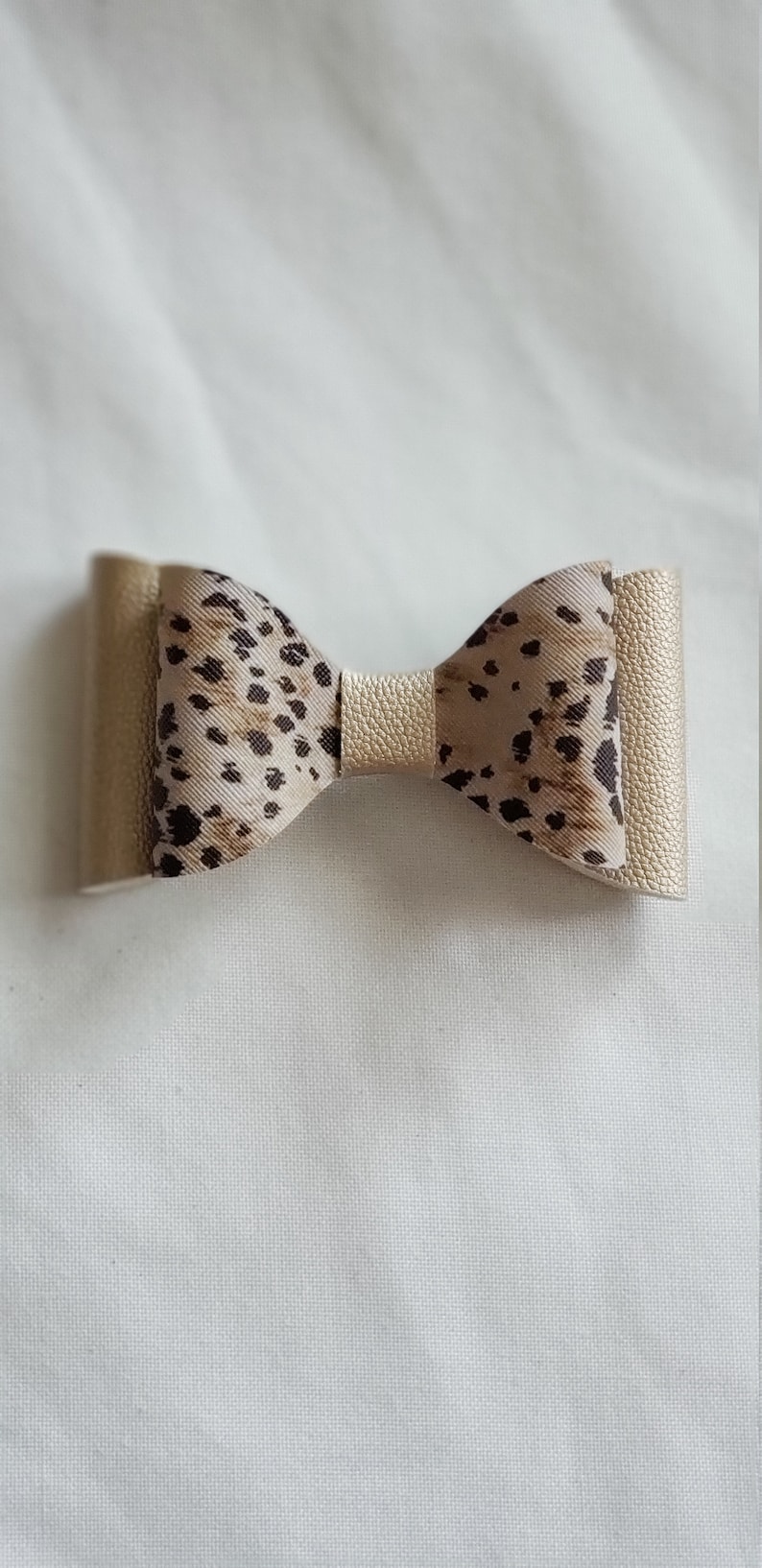 leopard print bow Faux Leather Hair Bow