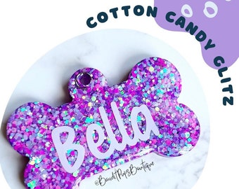 Cotton Candy Glitz Pet Tag