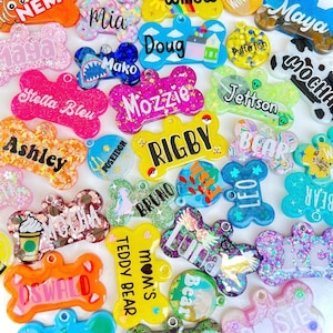 Design Your OWN Custom Pet Tag, Personalized, Custom Dog Tag, Resin Dog Tag, Pet ID Tag, Dog Tag, Handmade, Glitter Tag , Resin, Custom image 3