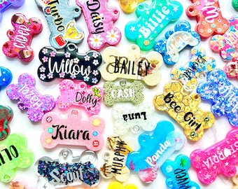 Design Your OWN Custom Pet Tag, Personalized, Custom Dog Tag, Resin Dog Tag, Pet ID Tag, Cat Tag, Designer Tag, Glitter Tag , Resin Dog Tags