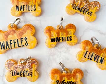 Waffle Pet Tag, Waffles, Breakfast, Dog Tags