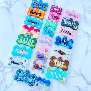 Design Your OWN Custom Pet Tag, Personalized, Custom Dog Tag, Resin Dog Tag, Pet ID Tag, Dog Tag, Handmade, Glitter Tag , Resin, Custom image 2
