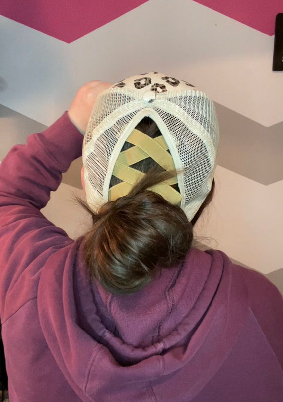 Ponytail Hat, Baseball Cap, Criss Cross Back, Summer Hat, High