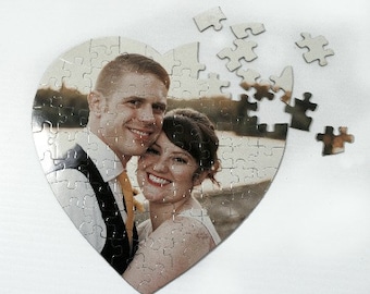 Personalized Photo Puzzle, Custom Heart Puzzle, 75 Pieces Valentines Day, Anniversary Gift, Add Your Picture