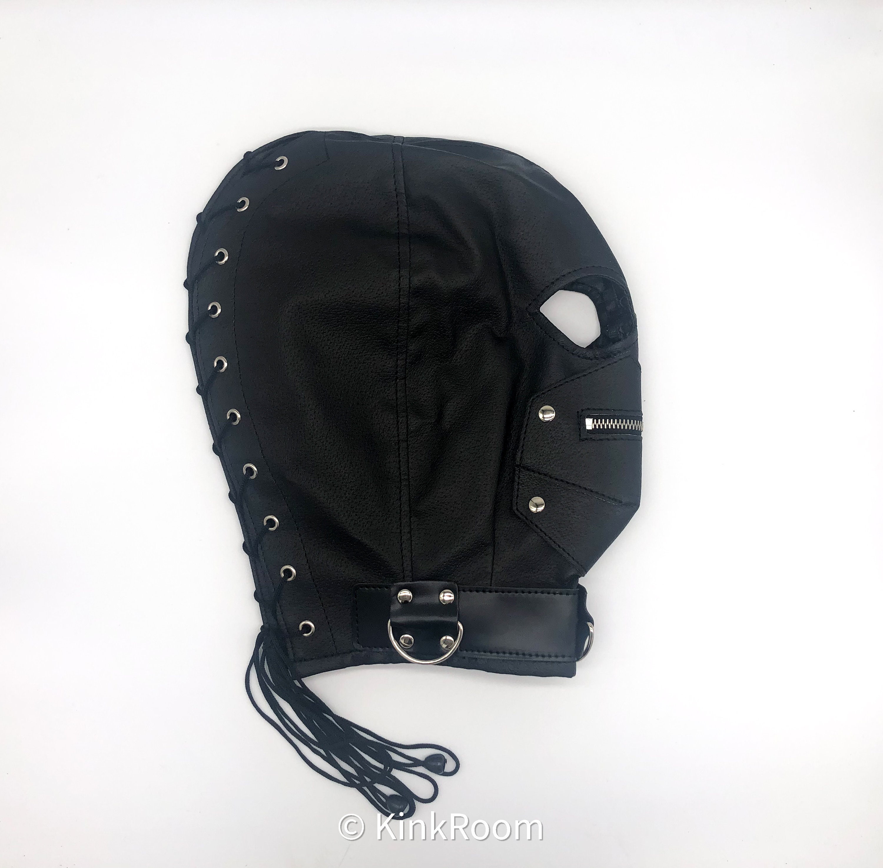 Leather Gimp Mask with Zipped Mouth BDSM Etsy