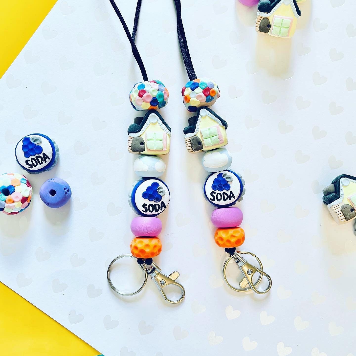 Adventure Lanyard Polymer Clay Bead Teacher Lanyard Etsy