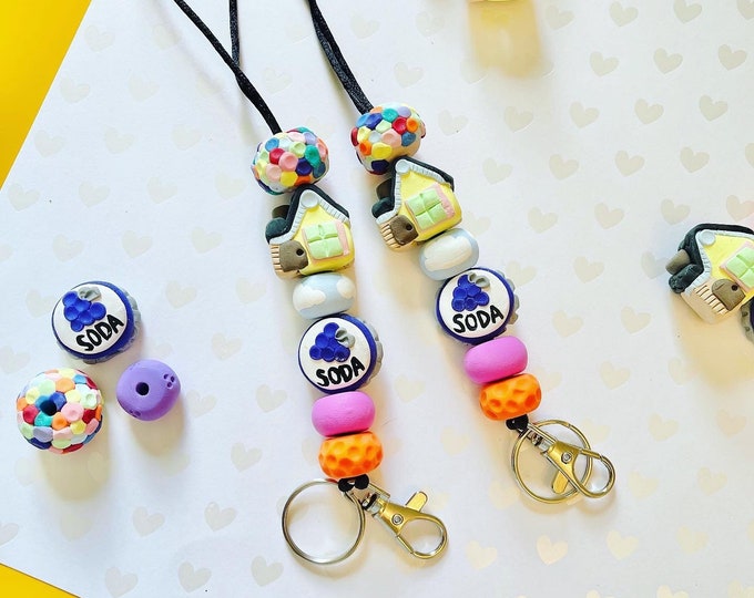 Adventure Lanyard Polymer Clay Bead Teacher Lanyard Etsy