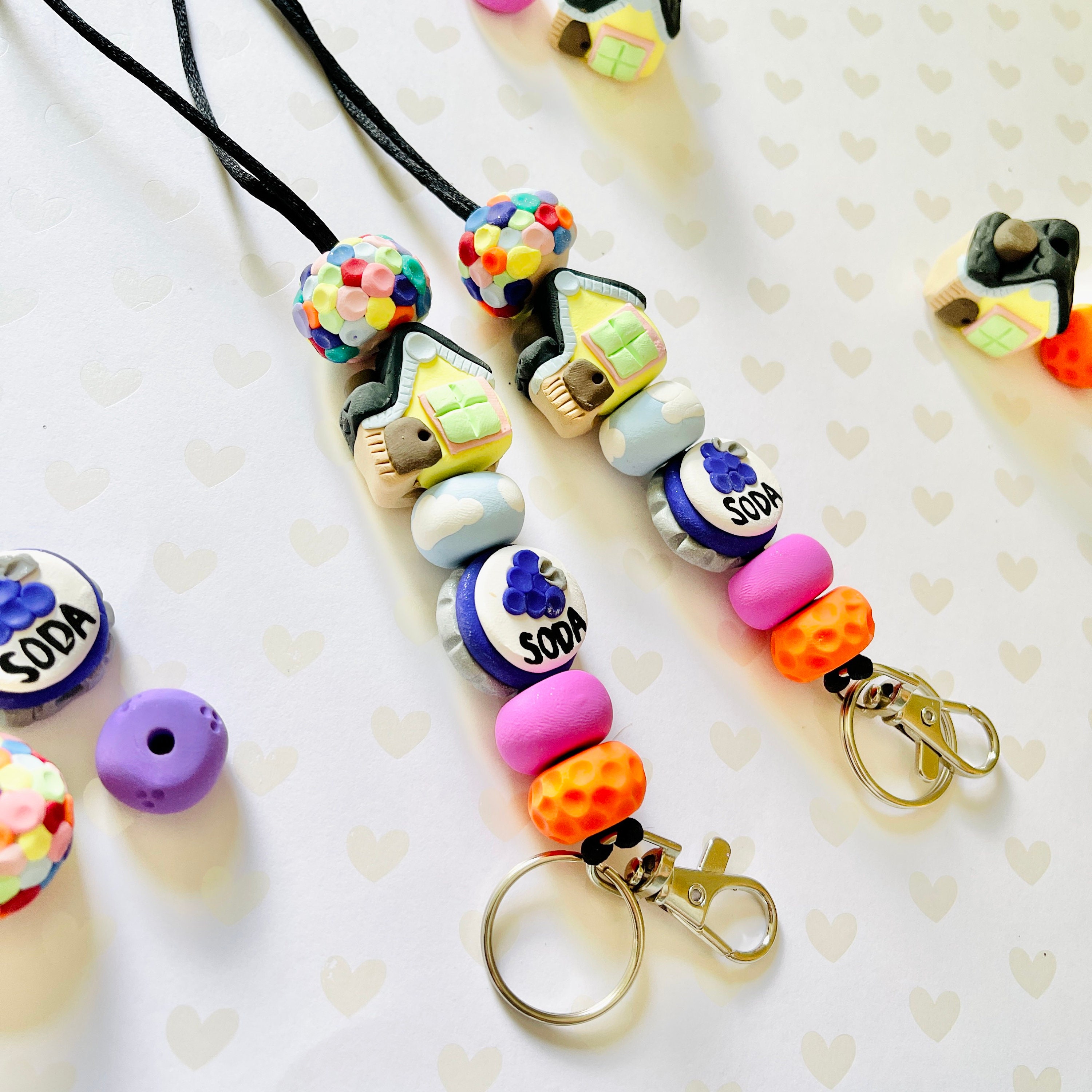 Adventure Lanyard Polymer Clay Bead Teacher Lanyard Etsy