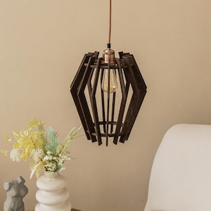 Ceiling Light Wood Pendant Light For Dining Room Decor Mid Century Modern Chandelier Lighting For Kitchen Room Shade Unique Home Decor