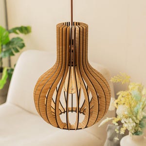 Chandelier Lighting, Kitchen Lighting, Wooden Lampshade, Wooden Chandelier, Light Fixture, Hanging Lamp, Home Decor, Ceiling Light