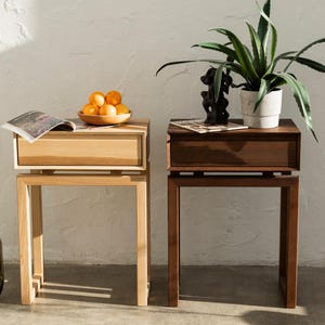 Nightstand, Mid-Century Wooden Nightstand Storage Drawers, Narrow Nightstand, End Table, Stylish Bedside Storage, Scandinavian Style