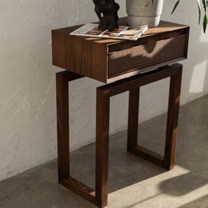 Hand-crafted Nightstand/Side Table with Drawer, Wooden Bedside Table, Bedroom Nightstand, Bedside Organiser, Minimalist Bedroom Furniture