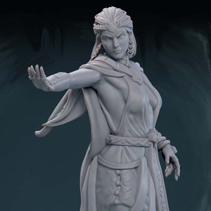 Human Female  Noble Cleric, Sorcerer | 28mm, 32mm, 54mm, 75mm Scale Resin Miniature | Dungeons and Dragons | Lady Helenya | Mammoth Factory
