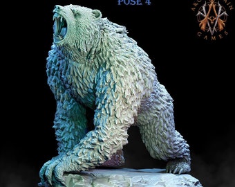 Bear miniature | Druid | Bear | Animal statue | 28mm | 32mm scale | Pathfinder | Figure for Painting | Resin | Dungeons and Dragons | rpg|