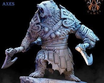 Frostburn Bear Vanguard | Archvillain Games | DnD RPG Role Playing Game | Pathfinder | Figure for Painting | Resin | Dungeons and Dragons |