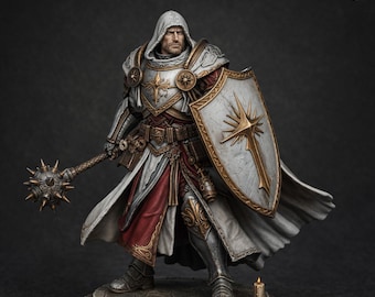 War Cleric Battle Priest, PaintedOrNot Original Design Unpainted Mini | 5 Sizes /Scales