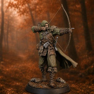 Human Ranger Fighter Shooting Bow, Paintedornot Original Design Unpainted Mini | 5 Sizes /Scales