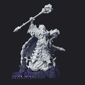 Mind Flayer Arcanist Wizard | 28mm and 32mm Scale | Aberration Miniature | Dungeons and Dragons | Pathfinder Miniatures |  Figurine | DnD |