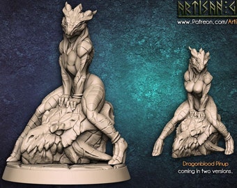 Lusty Dragonborn Draconian Maid | 4 Sizes /Scale Resin Miniature | Dungeons and Dragons D&D| Pathfinder