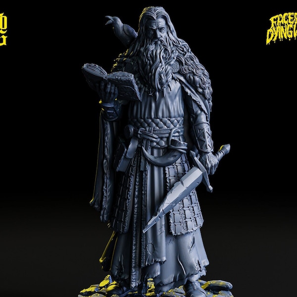 Human Wizard, Eldritch Knight | 28mm, 32mm,54mm, 75mm, 100mm Scale Resin Mini | Undead Dungeons and Dragons 5e Miniatures| Flesh of Gods