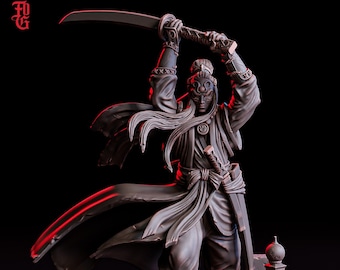 Monster Slayer Fighter Miniature | Demon Hunter Warrior | Resin 28mm 32mm 54mm 75mm 100mm