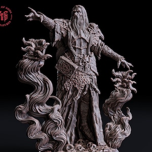 Archmage Dark Wizard, Warlock, Sorcerer  | 28mm | 32mm |54mm/75mm/ 100mm scale- Player Character Mini - D&D 5e - Pathfinder Figurine FOG