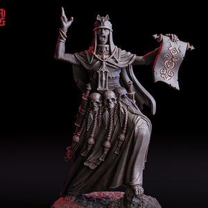 Cleric Wizard Necromancer,  PC NPC | 28mm, 32mm,54mm, 75mm, 100mm Scale Resin Mini | Dungeons and Dragons | Flesh of Gods
