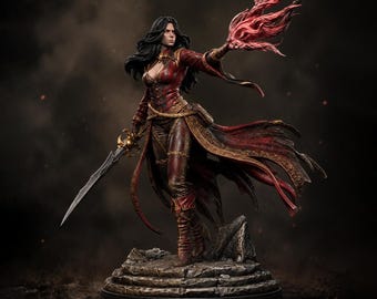 Female Warlock Unpainted Miniature, Malyra Eldritch Warlock, PaintedOrNot Original Resin Mini for DnD 5E