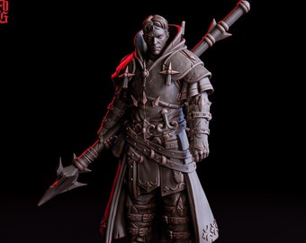 Polearm Cleric Miniature | Spear Fighter | Resin RPG Figure