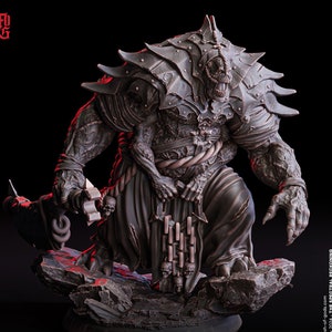 Enforcer Demon Fiend | 28mm,32mm,54mm,75mm,100mm Scale  - Boss Monster Mini - Minis - D&D 5e - Pathfinder Figurine | Flesh of Gods