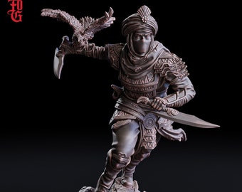 Human Rogue Thief Assassin | 5 Sizes /Scale Resin Miniature | Dungeons and Dragons | Flesh of Gods