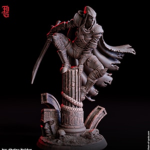 Human Rogue, Thief, Assassin PC / NPC Resin Figure | 28mm, 32mm,54mm75mm,100mm Scales | Mini -D&D 5e Pathfinder Figurine | Flesh of Gods