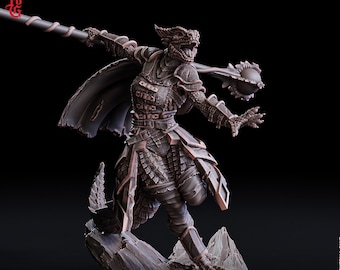 Female Dragonborn Sorcerer, Wizard, Warlock | 28mm,32mm,54mm,75mm,100mm Scale Resin Miniature | Dungeons & Dragons DnD 5E | Flesh of Gods