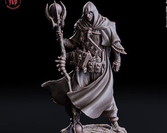 Magier, Hexenmeister, Hexenmeister | 28 mm, 32 mm,54 mm, 75 mm Scale|100mmTall|Player Charakter Mini- Minis -D&D 5e Pathfinder Figur | Fleisch der Götter