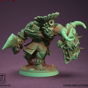 Orc with Sword and Shield | Orc | 28mm, 32mm, 75mm Scale Resin Miniature | Dungeons and Dragons | Pathfinder |
