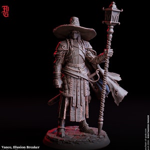 Miniatura de Elfo Caballero Arcano / Brujo Hexblade PNJ / Resina sin pintar para DnD