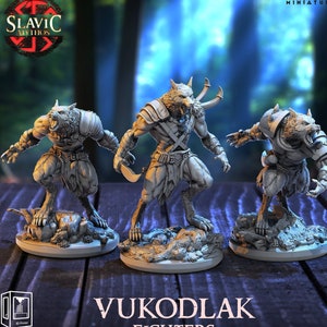 Werewolf Fighter (3 different models) | 28mm, 32mm,75mm Scales | Resin Miniature | Dungeons and Dragons | Figure for painting |Pathfinder |