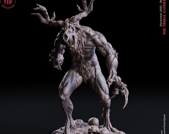 Wendigo Fey Flesh Eater Monstrosity | 70mm tall | 28mm,32mm, 75mm scale | Miniature | Dungeons and Dragons | Clay Cyanide |