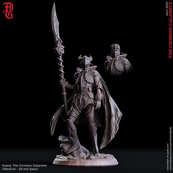 Menselijke vechter Polearm Master Paladin Adventurer PC of NPC | 28 mm, 32 mm, 75 mm schalen | Kerkers en draken | Verkenner | Vlees van goden