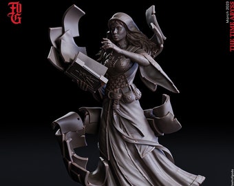 Female Wizard, Warlock, Sorcerer PC NPC | 28mm, 32mm,54mm, 75mm, 100mm Scale Resin Miniature | Dungeons and Dragons | Flesh of Gods