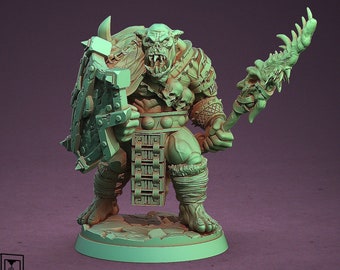 Orkschild en speer | 28 mm, 32 mm, 75 mm hars miniatuur | Kerkers en draken | Verkenner |