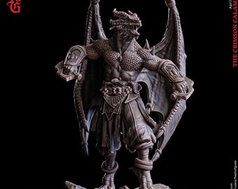 Dragonborn Fighter Brawler, Monk | 28mm, 32mm, 75mm Scale Resin Miniature | D&D  | Pathfinder