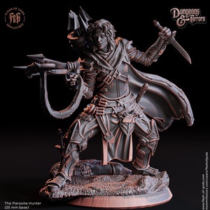 Female Rogue Crossbow Expert Monster Huntress  PC NPC | 28mm, 32mm, 75mm Scale Resin Miniature | Dungeons and Dragons | Flesh of Gods