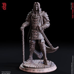 Vampire Lord Strahd Standing | 28mm, 32mm,54mm, 75mm, 100mm Scale Resin Mini | Undead Dungeons and Dragons 5e Miniatures| Flesh of Gods